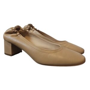 Everlane The Day Heel Leather Taupe Pumps 9
